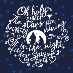 Kerstkaart metallic 'It is the night' - MA16107 -  Christelijke kerstkaarten bij MajesticAlly