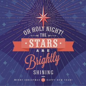 Kerstkaart metallic 'The stars' - MA16112 -  Christelijke kerstkaarten bij MajesticAlly