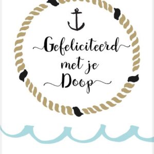 Kaart 'Gefeliciteerd met  je doop - anker' - MA25018 -  Beautiful Day bij MajesticAlly