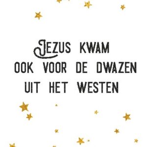 Kerstkaart 'Jezus kwam ook voor de dwazen uit het westen - Visje - MA26002 -  Visje kerstkaarten bij MajesticAlly