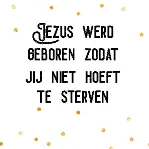 Kerstkaart 'Jezus werd geboren zodat jij niet hoeft te sterven' - Visje - MA26008 -  Visje kerstkaarten bij MajesticAlly