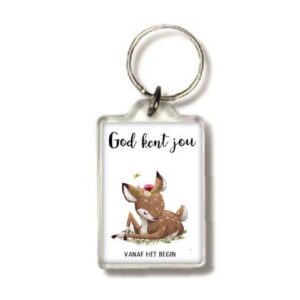 Sleutelhanger hertje God kent jou - MA25506 -  Beautiful Day  bij MajesticAlly