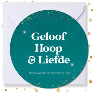 Kerstkaart rond 'Geloof hoop & liefde' - MA41003 -  Christelijke kerstkaarten bij MajesticAlly