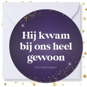 Kerstkaart rond 'Hij kwam bij ons' - MA41005 -  Christelijke kerstkaarten bij MajesticAlly