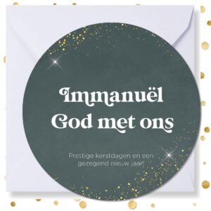 Kerstkaart rond 'Immanuël God met ons' - MA41008 -  Christelijke kerstkaarten bij MajesticAlly