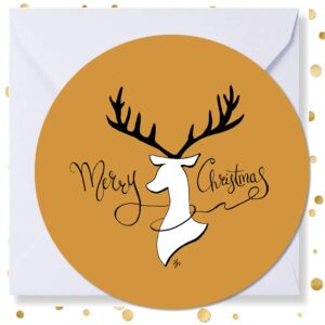 Kerstkaart rond 'Merry Christmas' - MA41021