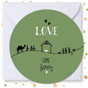 Kerstkaart rond 'Love'  - MA41026 -  Christelijke kerstkaarten bij MajesticAlly