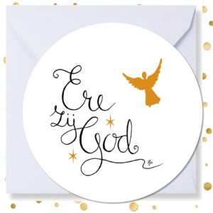 Kerstkaart rond 'Ere zij God' - MA41031 -  Christelijke kerstkaarten bij MajesticAlly