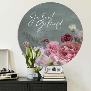 Muurcirkel 'Je bent geliefd' - 60 cm - MA39325 -  Wanddeco bij MajesticAlly