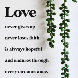 Poster 50x70 Love never gives up - 552598P -  Posters XL  bij MajesticAlly