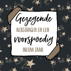 Gezegende kerstdagen en een voorspoedig nieuw jaar