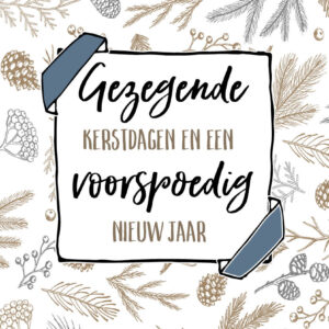 Gezegende kerstdagen en een voorspoedig nieuw jaar