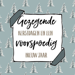Gezegende kerstdagen en een voorspoedig nieuw jaar