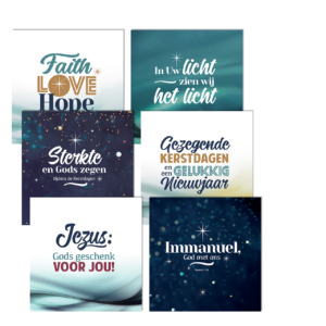 Voordeelpakje kerstkaarten 'Gezegende kerstdagen 1' - 6 wenskaarten met envelop