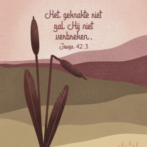 Kaart '"Het geknakte riet zal Hij niet verbreken." -Jesaja 42:3. Sterkte!'