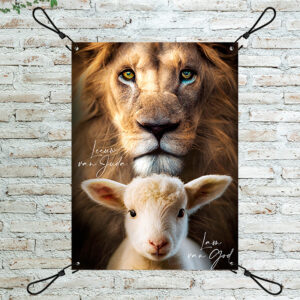 MA44502 Tuinposter 'Leeuw & Lam'