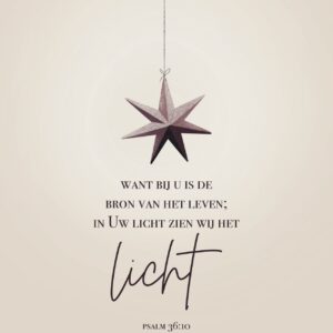 MA41304 - Kerstkaart Marjolein 'Ster - Licht Psalm 36:10'