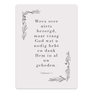 MA58108 Wees over niets bezorgd